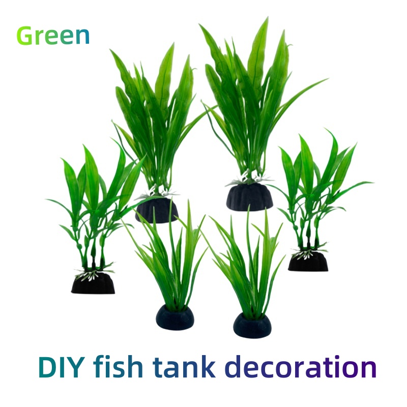 Live Plant Aquarium - 6er-Pack Aquariumpflanzen, grüne, künstliche Dekorationen für