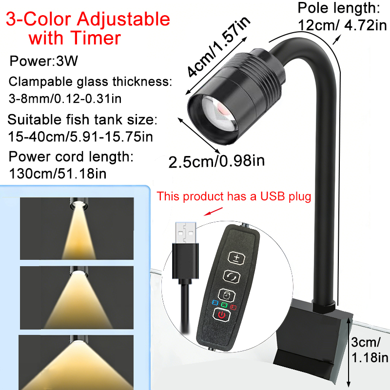 USB 3W Südamerikanischer Aquar – Aquarium Plant Light Bewertung und Preis