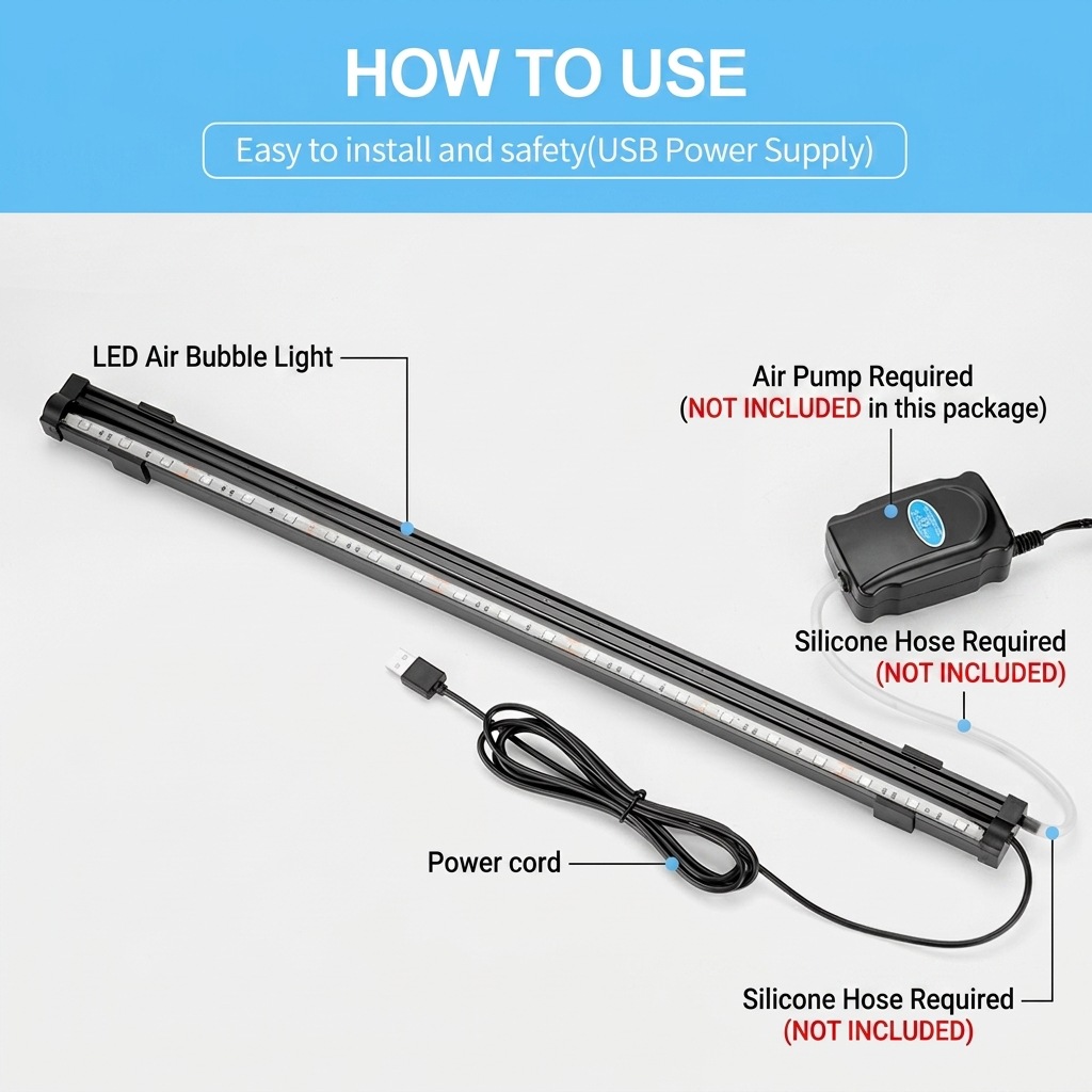 USB LED Aquarium-Luftblasenlic – Aquarium Plant Light Bewertung und Preis